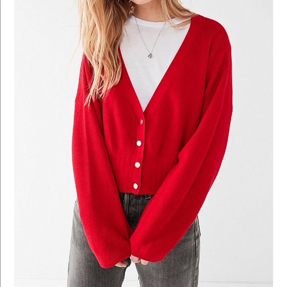 In search of Nikki snap button cardigan from UO
